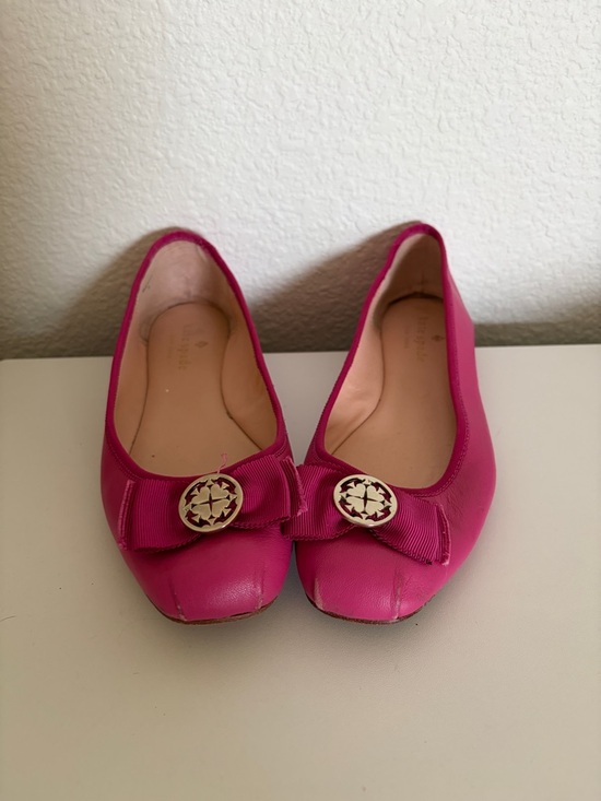 kate spade Shoes - Kate Spade Vintage Women's Pink Bow Ballet Flats with Gold Emblem
